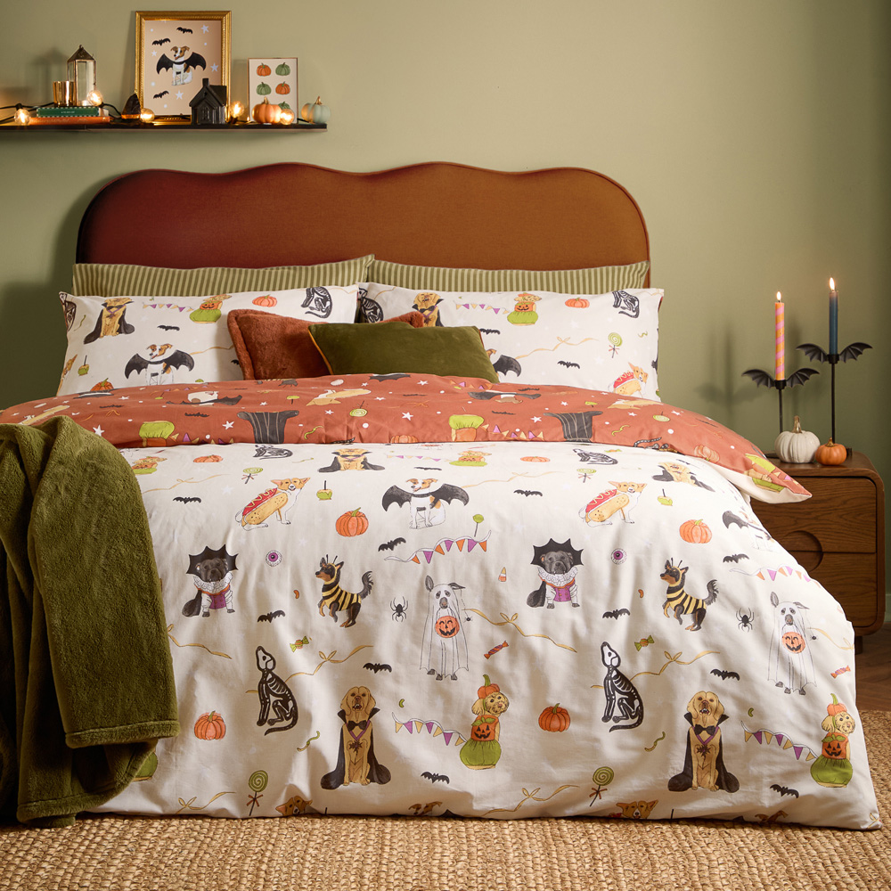 Furn Double Multicolour Howl-O-Ween Reversible Duvet Cover Set Image 1