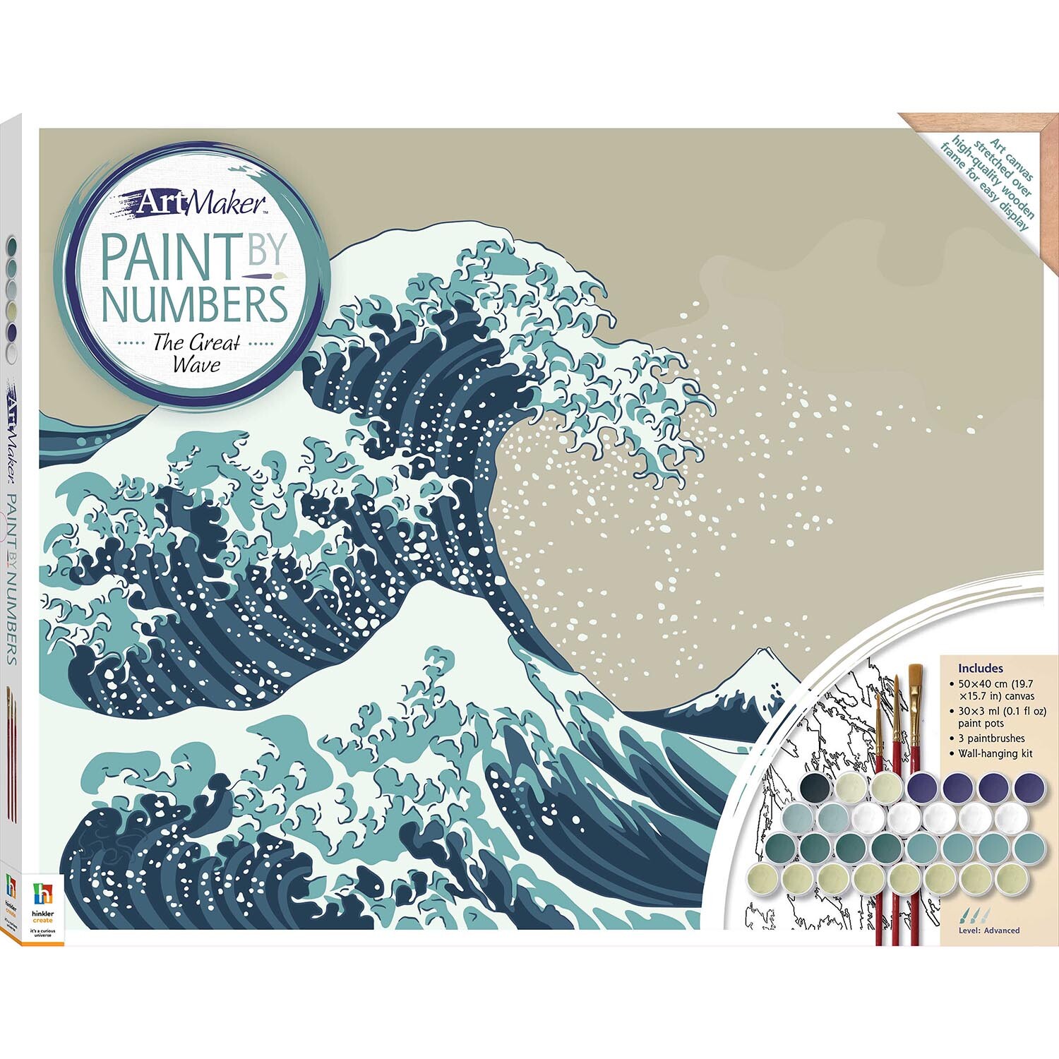 Hinkler Paint Your Own The Great Wave Canvas Kit Image