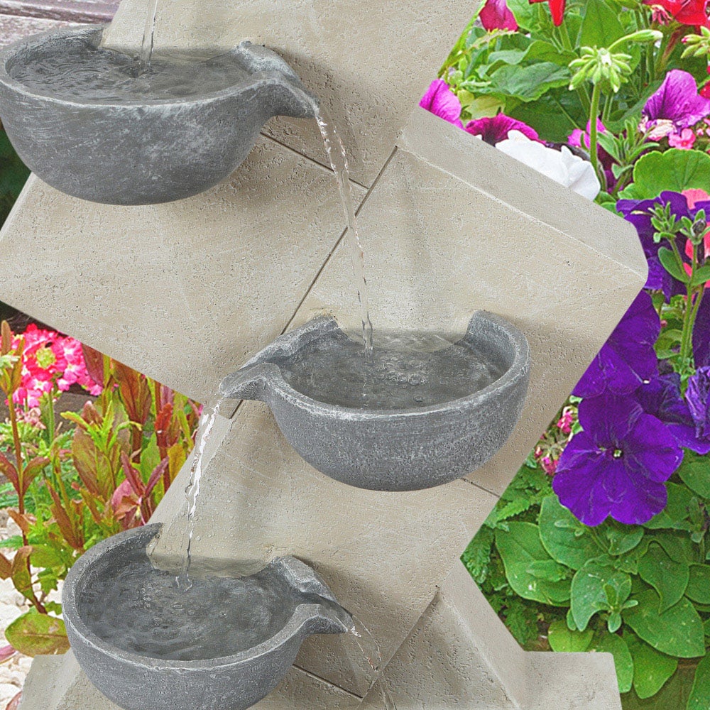 Gardenkraft Polyresin Four Bowls Water Feature Image 4