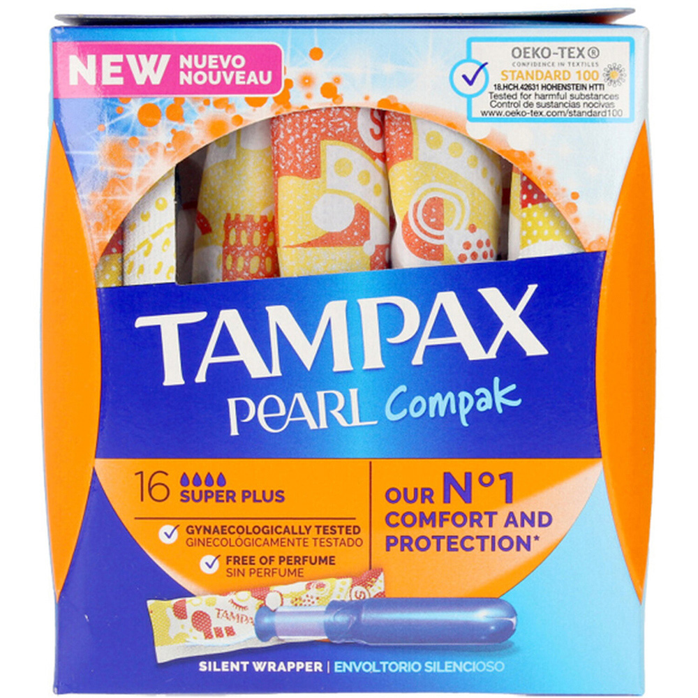 Tampax Pearl Compak Super Plus Tampons 16 Pack Image