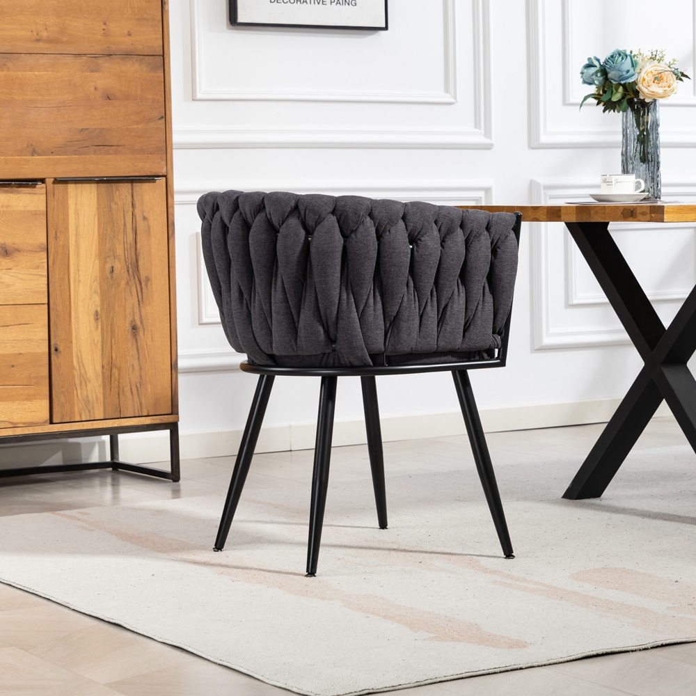 Artemis Home Aneta Set of 2 Charcoal Grey Dining Chairs Image 6