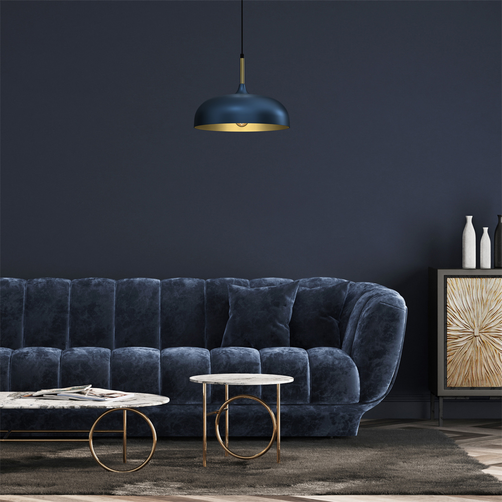 Milagro Lincoln Blue and Gold Pendant Light Image 4