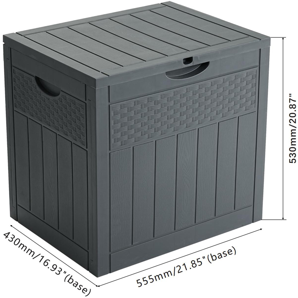 Living and Home Grey Waterproof Rattan Texture Storage Box 126L Image 8