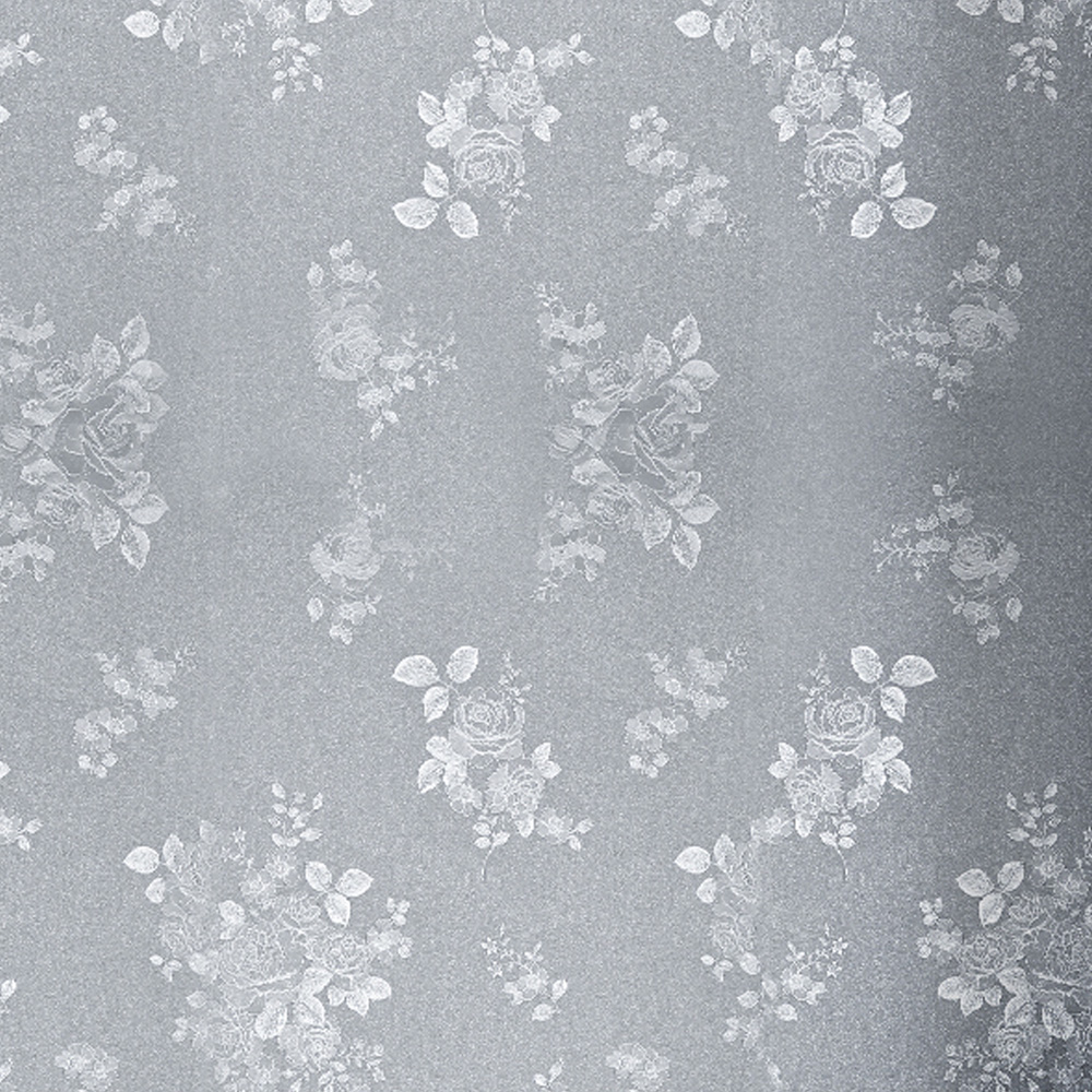 Living and Home Floral Textured Grey PVC Self Adhesive Wallpaper Image 1