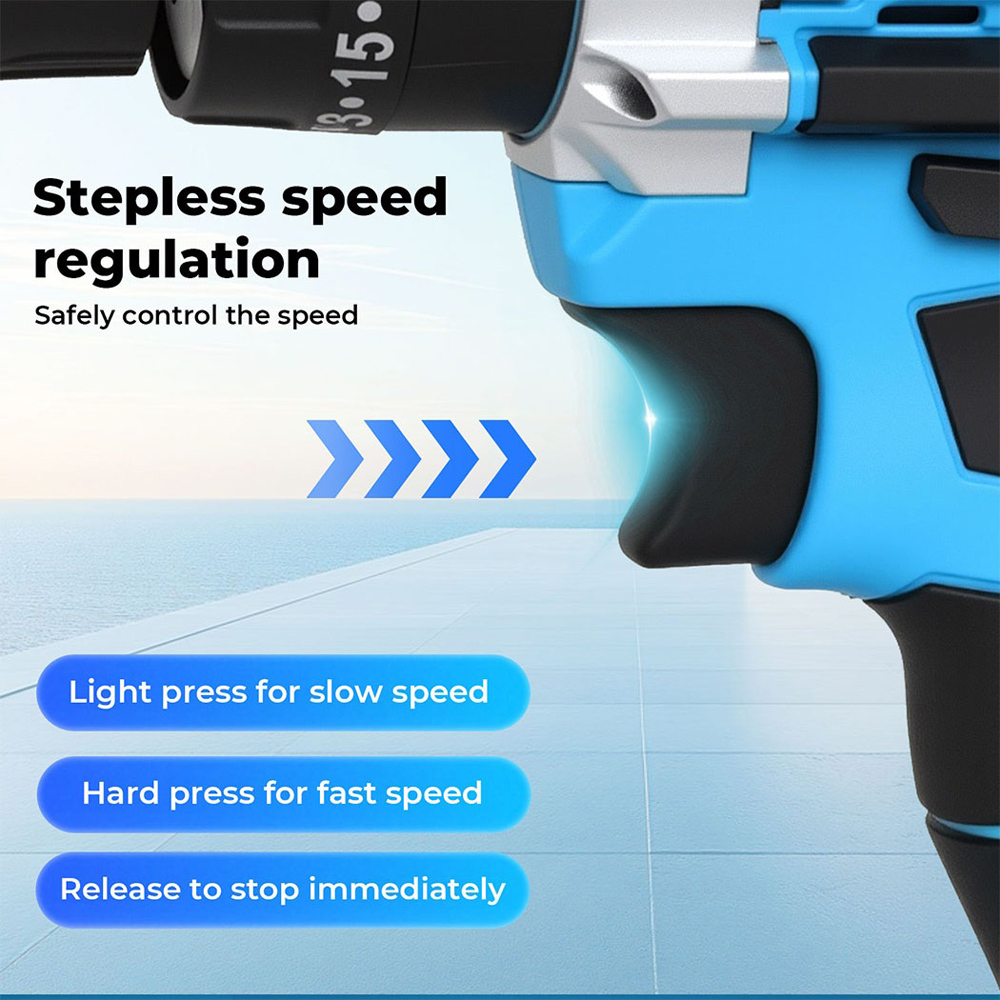 Traderight HW0262 21V Cordless Electric Combi Drill Driver with Battery and Accessories Image 5