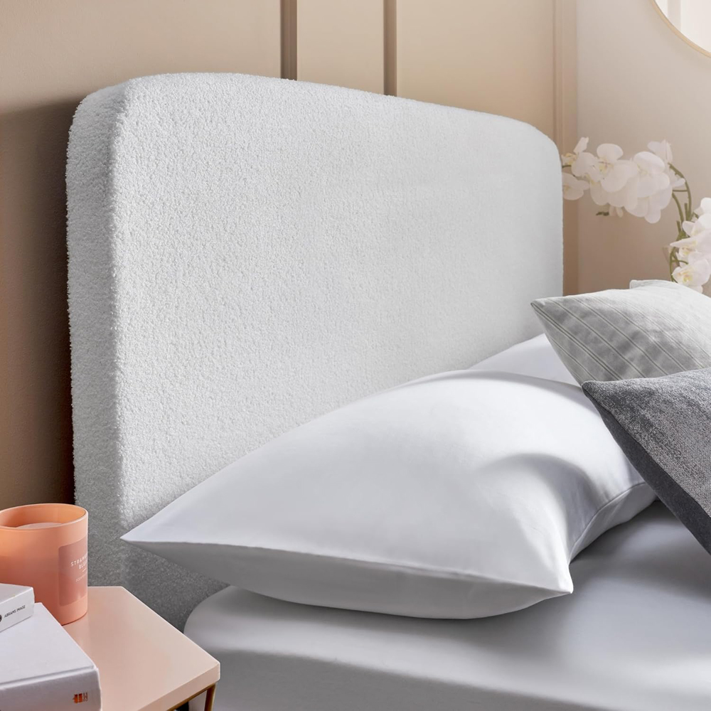 Home Treats Small Double Boucle and White Plush Ottoman Storage Bed Image 2