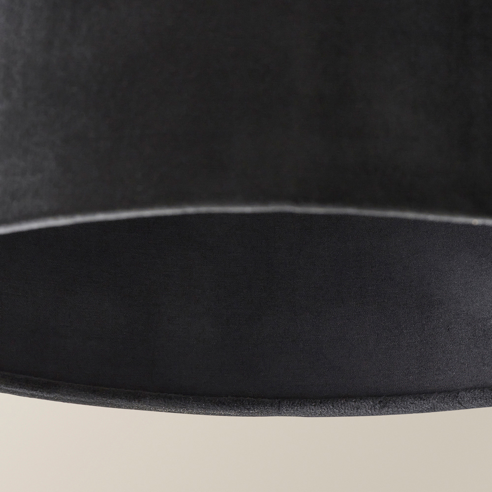 ValueLights Reni Black Velvet Drum Ceiling Lamp Shade 25cm Image 4