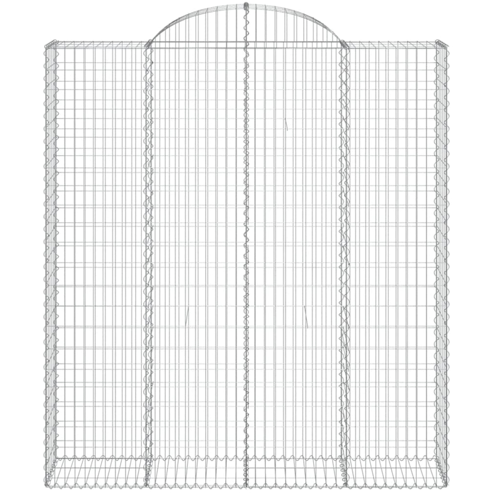 vidaXL Silver Galvanised Iron Gabion Basket 200 x 50 x 220/240cm 8 Pack Image 2