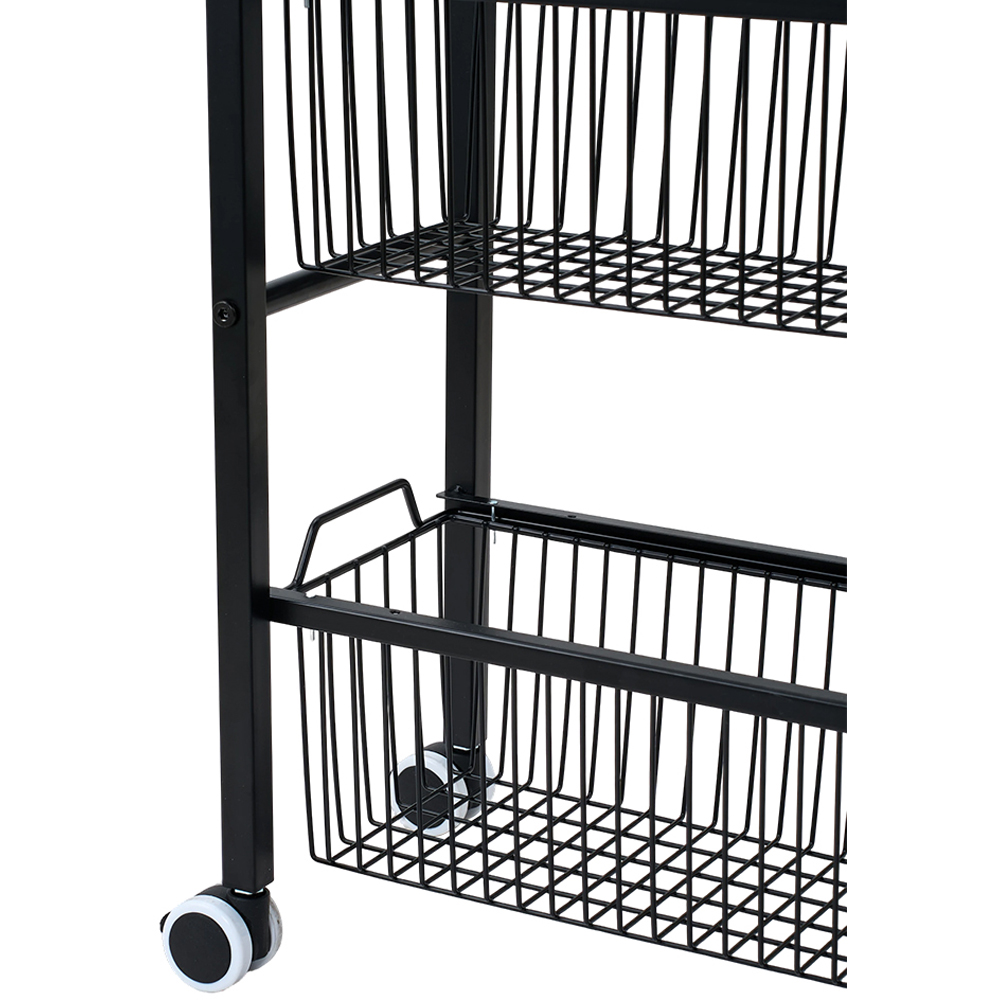 Living and Home 5-Tier Black Carbon Steel Pull-Out Storage Trolley Image 5