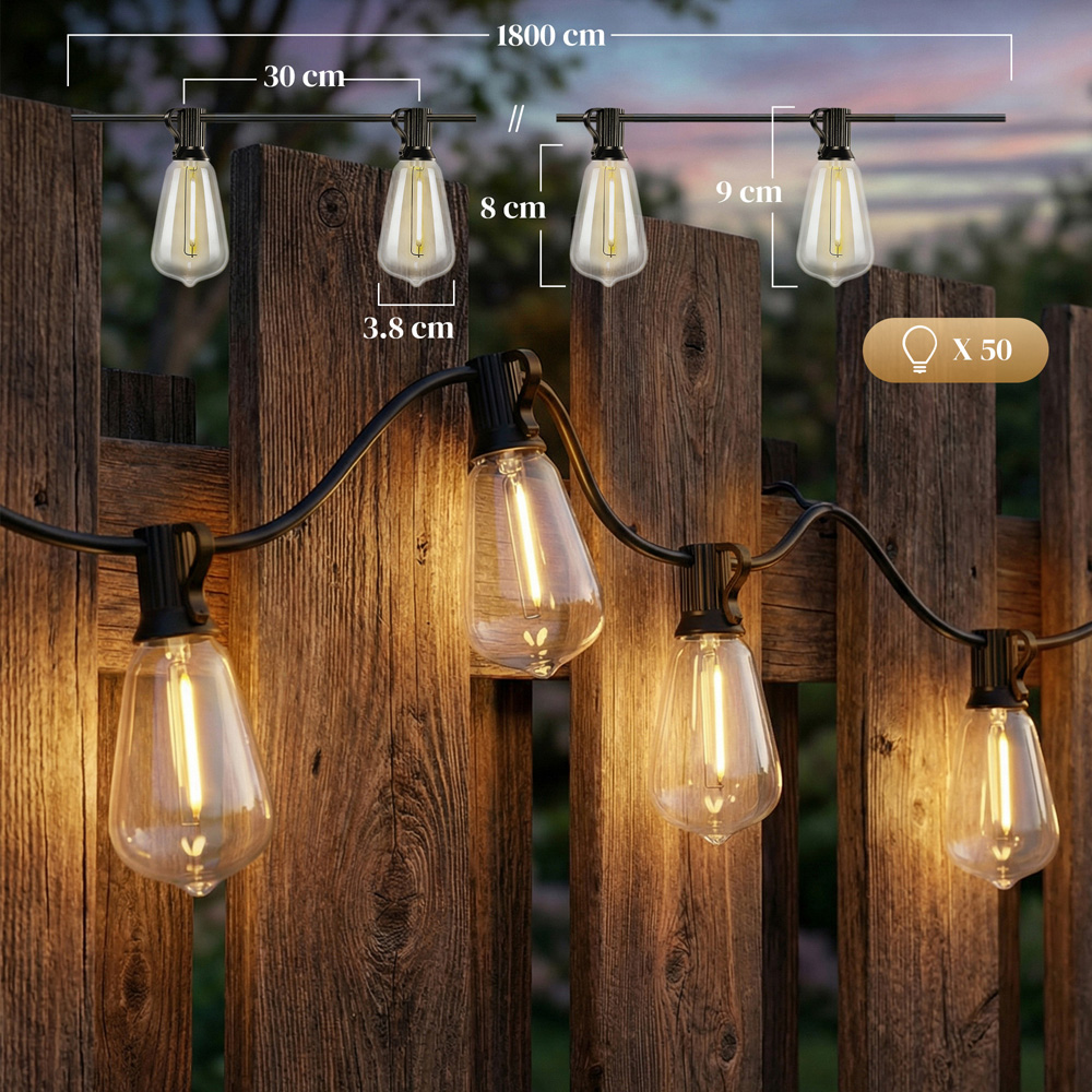 Portland 50 Warm White LED Outdoor Curtain Light Image 8
