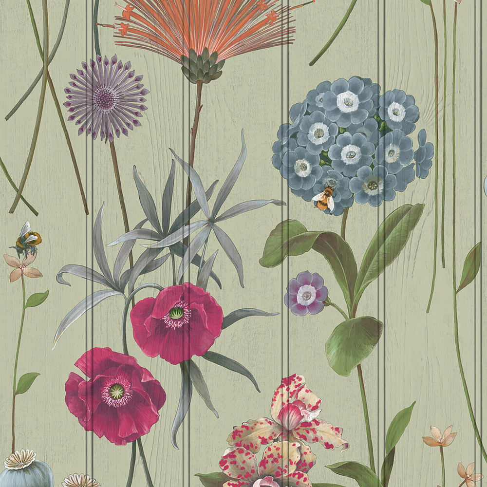 Belgravia Décor Botanist Sage Multicolour Wallpaper Image 1