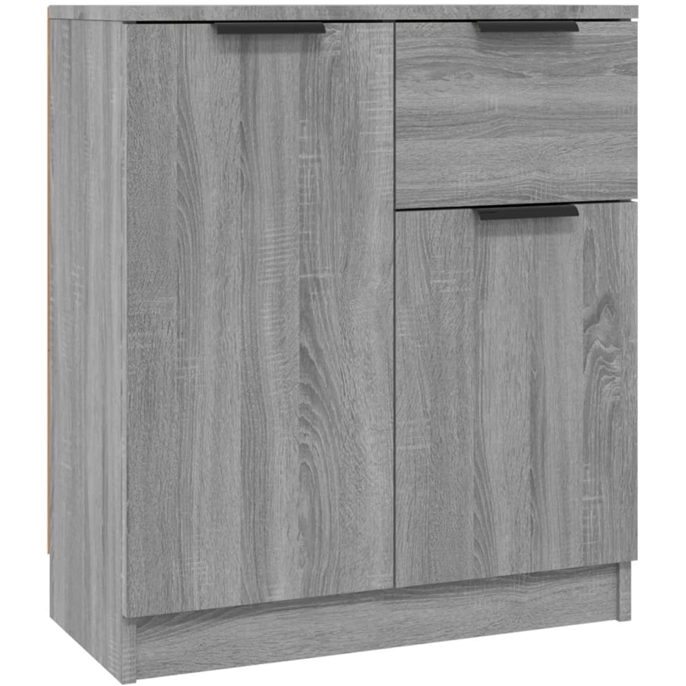 vidaXL 2 Door Single Drawer Grey Sonoma Wooden Sideboard Set of 2 Image 6