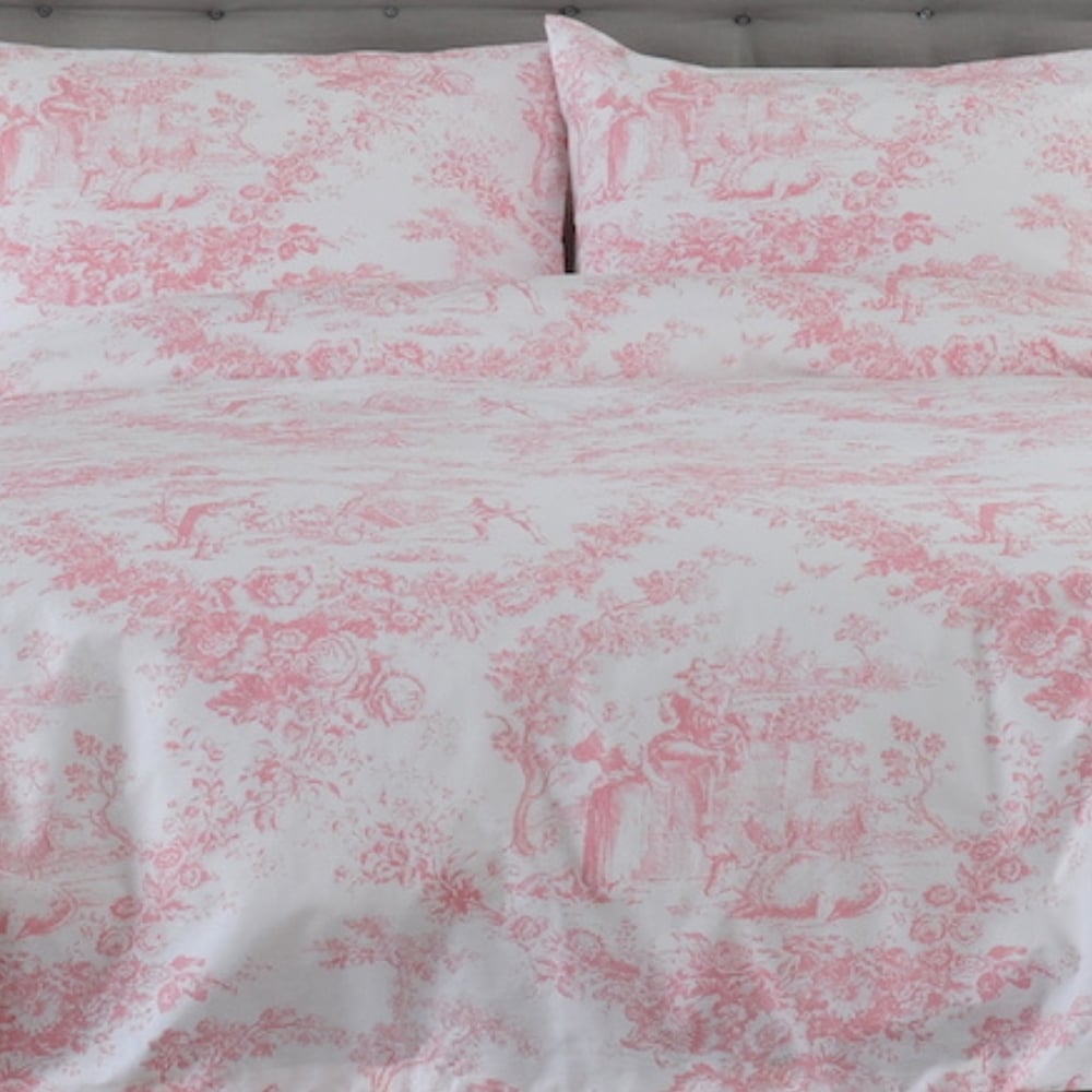 The Lyndon Company 2021 Toile De Jouy Single Pink Duvet Cover Image 2