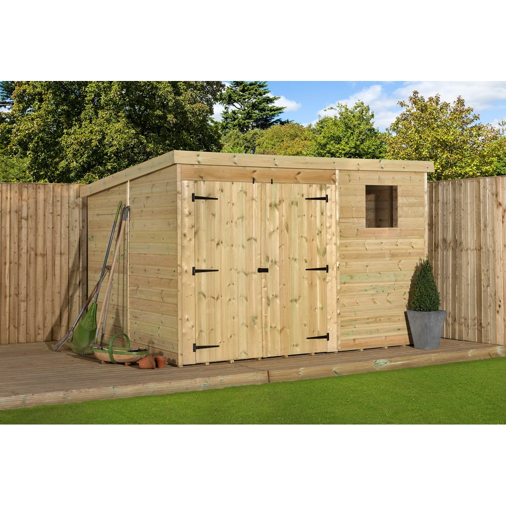 Empire Sheds 4000 10 x 8ft Double Door Tongue and Groove Pent Garden Shed Image 3