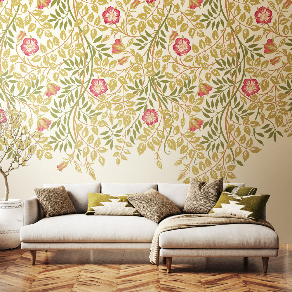 Origin Murals Cascading Rosehip Pink Wall Mural Image 1