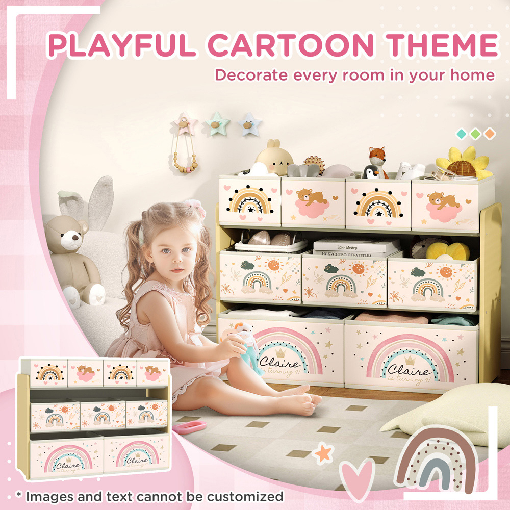 AIYAPLAY 3 Tier Yellow Toy Organiser Shelf Image 6