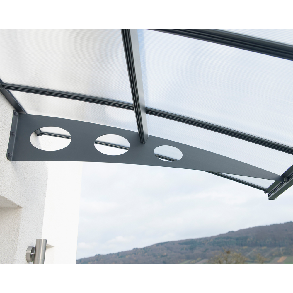 Palram Canopia Herald 6690 Grey Mist Door Canopy 6.7 x 1.4m Image 4