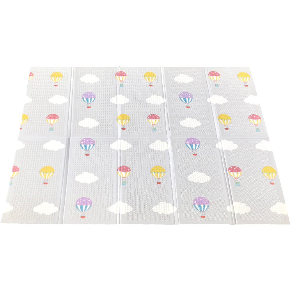 Teamson Kids Blue and Grey Hot Air Balloon Animals Baby Crawling Play Mat Image 2