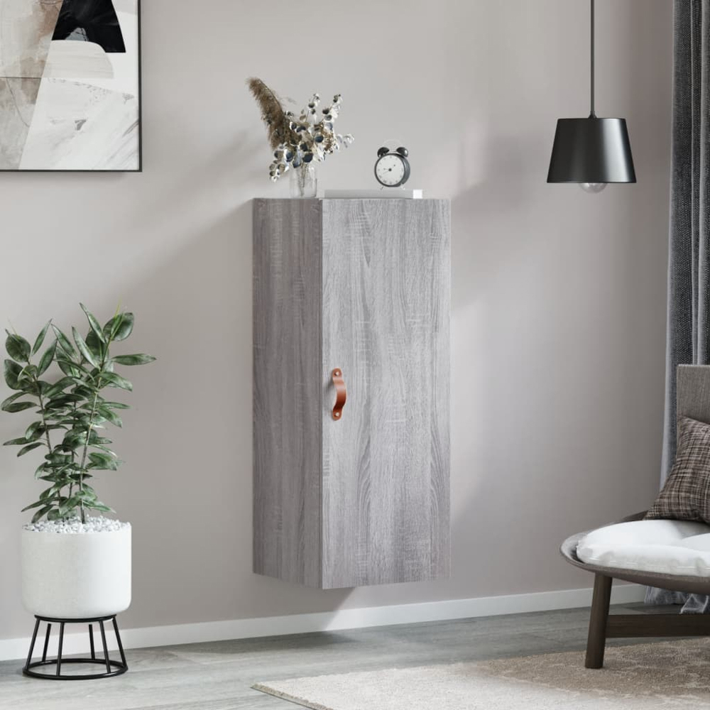 vidaXL Single Door Grey Sonoma Wall Mounted Cabinet Image 9