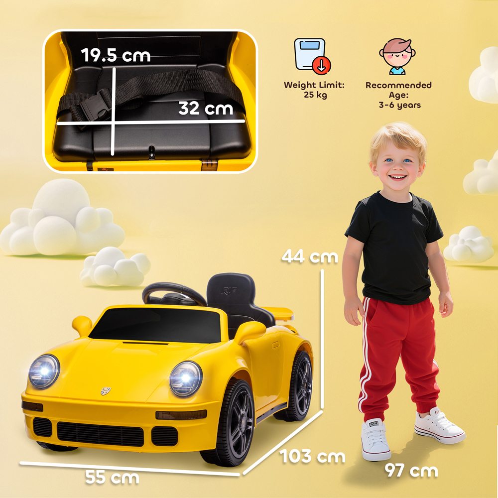 Tommy Toys Yellow Battery Powered Kids Remote Control Electric Car Image 9