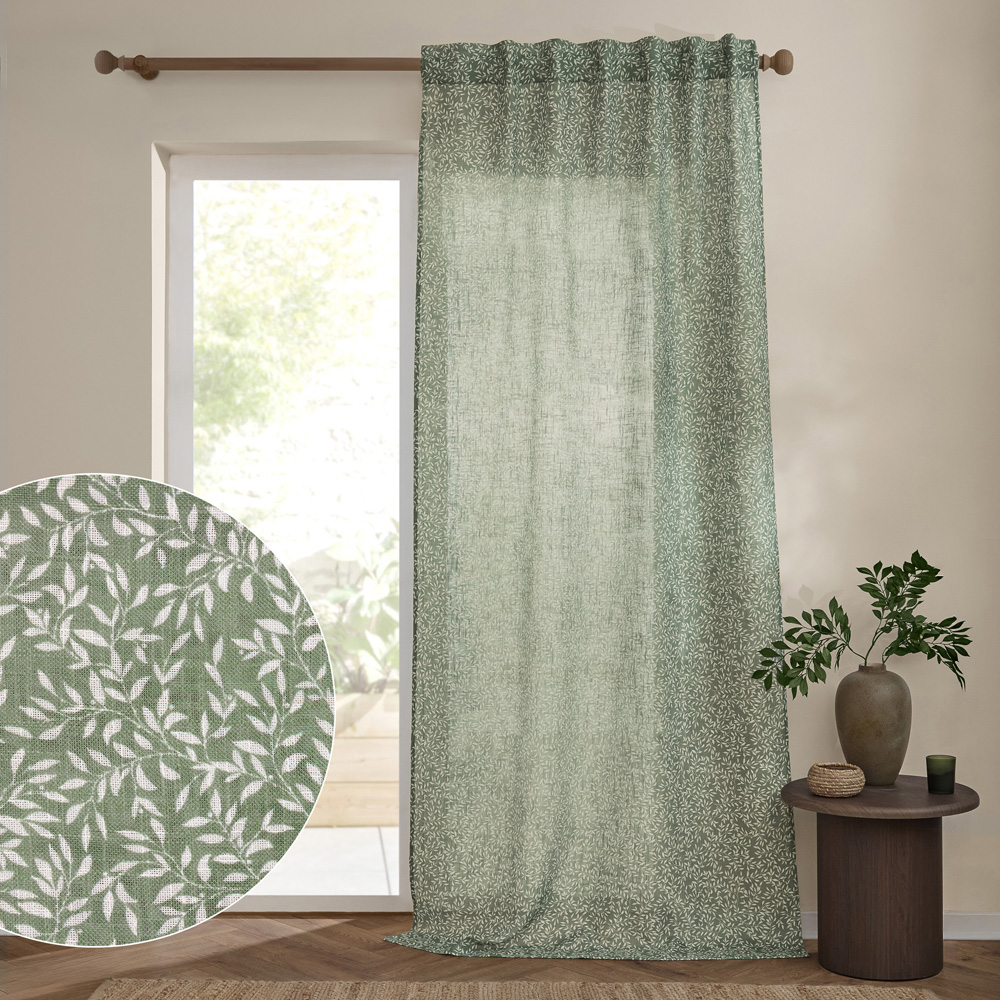 Yard Perrie Leaf Forest Sheer Woven Curtain Panel 140 x 250cm Image 2