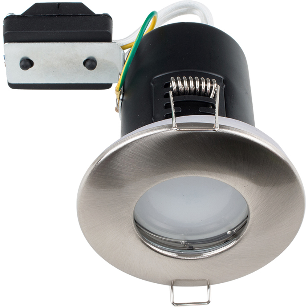 ValueLights Brushed Chrome Warm White LED Ceiling Downlight 4 Pack Image 1