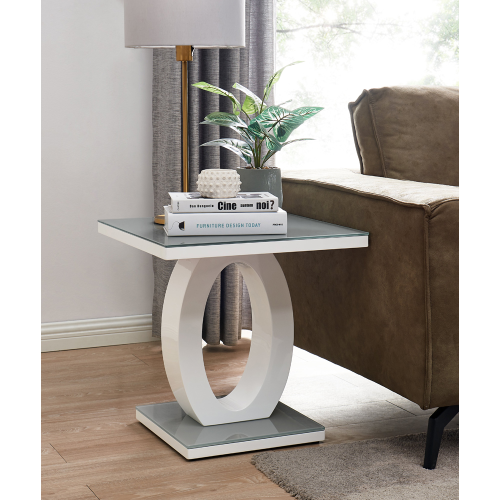 Furniturebox Lucia Grey Side Table Image 2