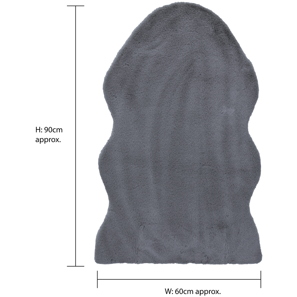 JVL Dark Grey Faux Fur Rug 60 x 90cm Image 8
