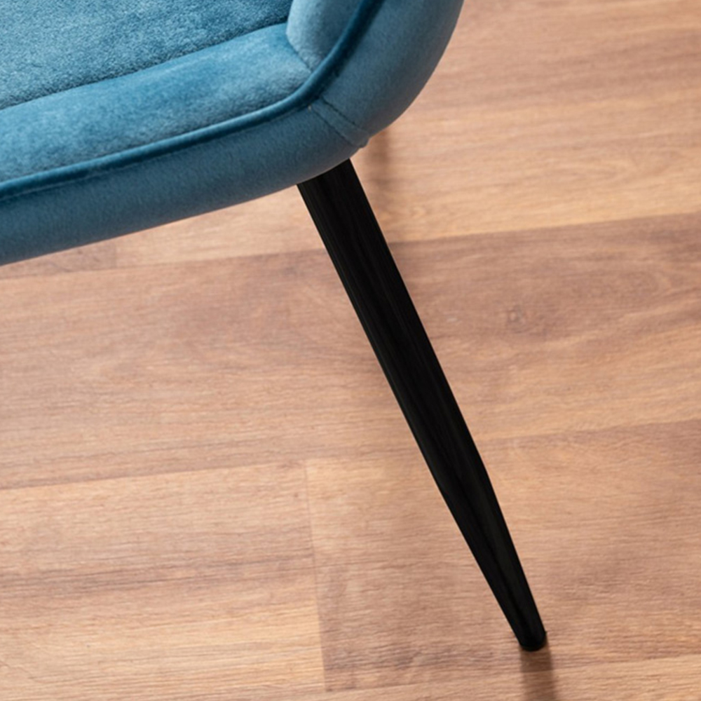 Furniturebox Arona Cesano 6 Seater Round Dining Set Blue and Black Image 7