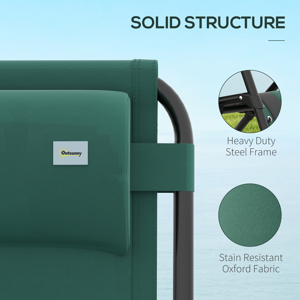 Outsunny Green Zero Gravity Folding Recliner Chair with Cup Holder Set of 2 Image 6