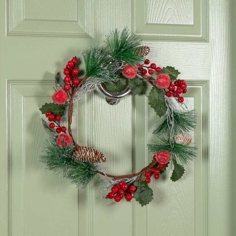 Samuel Alexander Wreath with Apples and Red Berries 45cm Image 2
