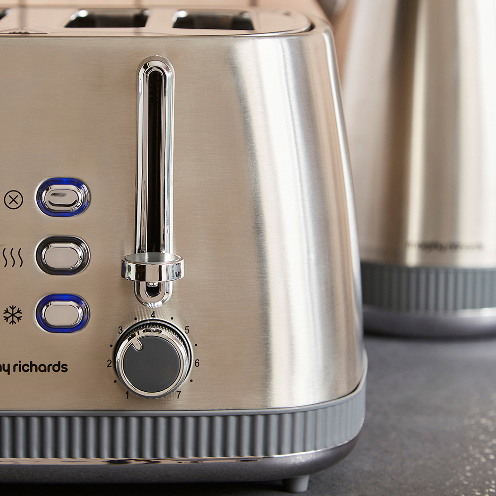 Morphy Richards Mexborough 242902 Grey Trim Stainless Steel 4 Slice Toaster Image 4