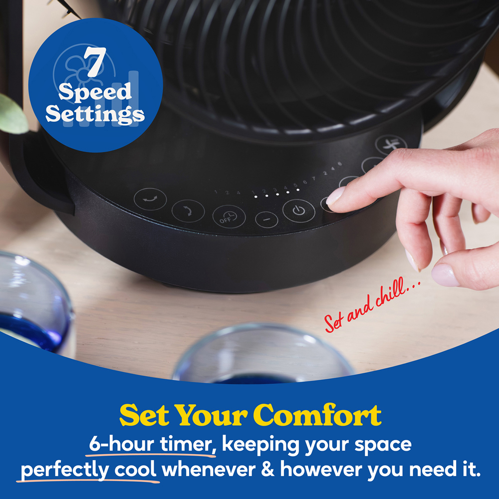 Russell Hobbs Black Oscillating Desktop Circulator Fan with Remote 9 inch Image 4