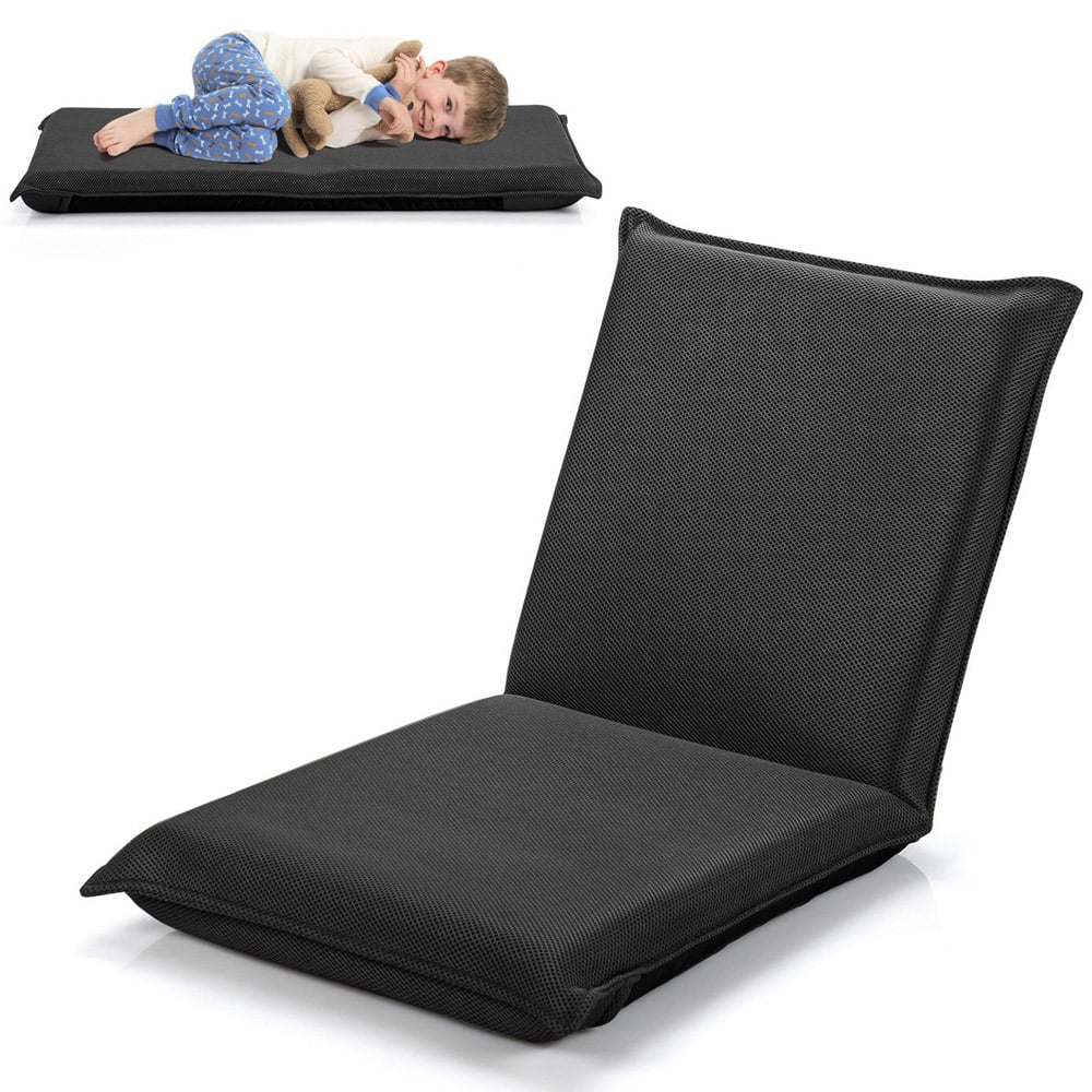 Costway Black Reclining Folding Floor Chair Image 2