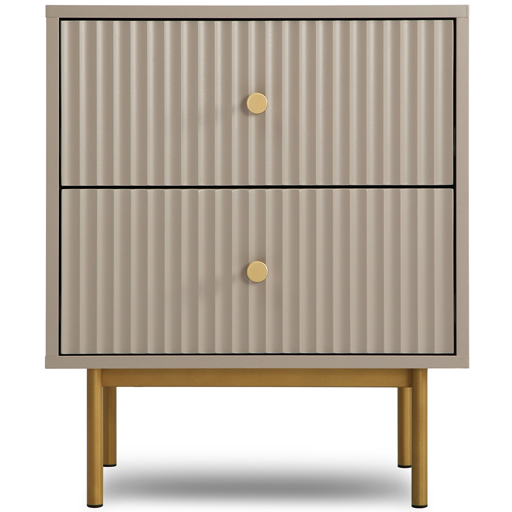 Devon Grey 2 Drawer Bedside Table Image 2
