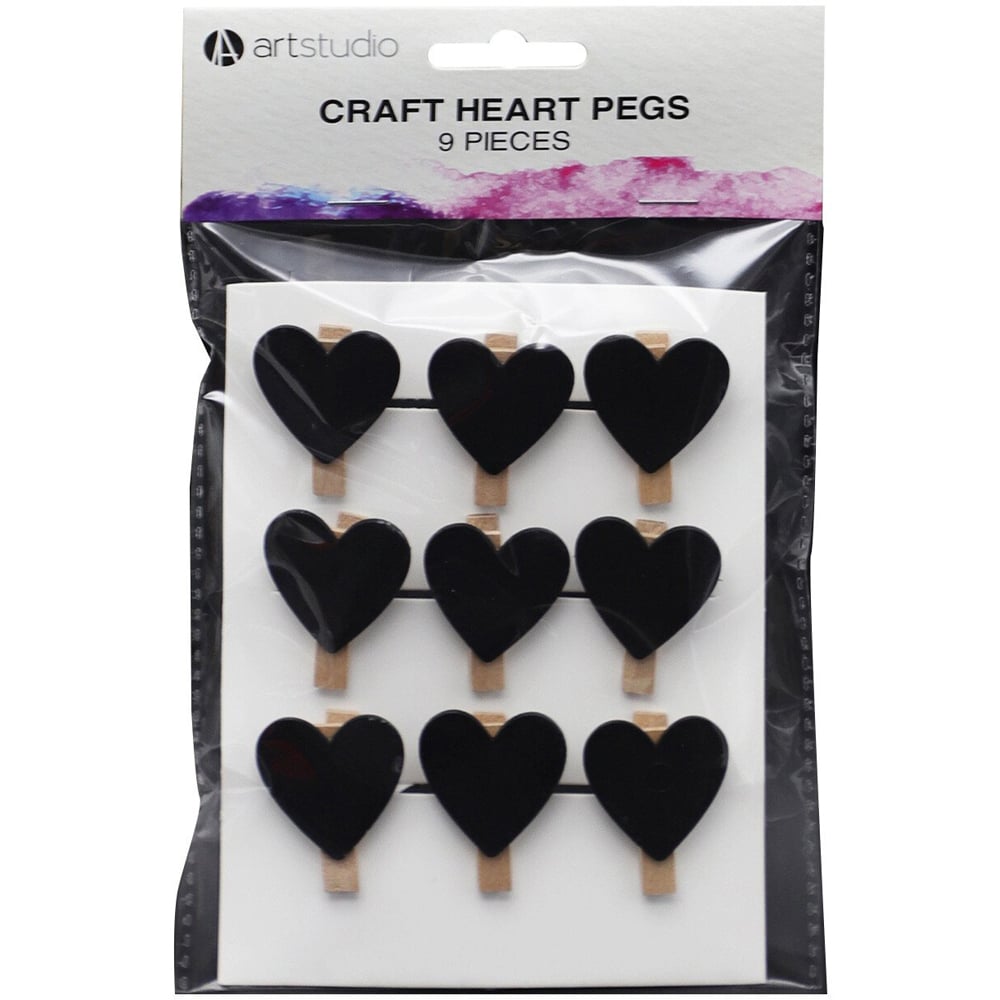 Art Studio Craft Heart Pegs Image