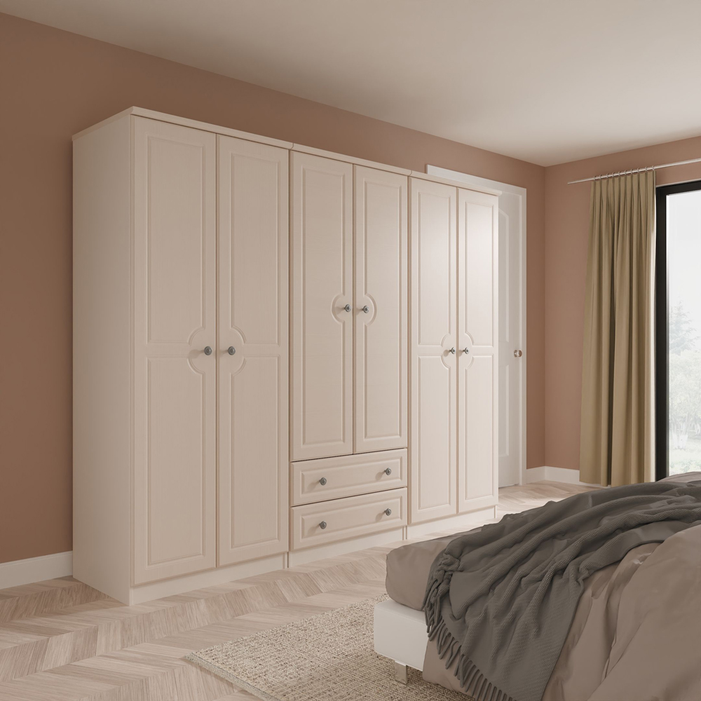 Crowndale Pembroke 6 Door 2 Drawer Kashmir Ash Wardrobe Ready Assembled Image 9