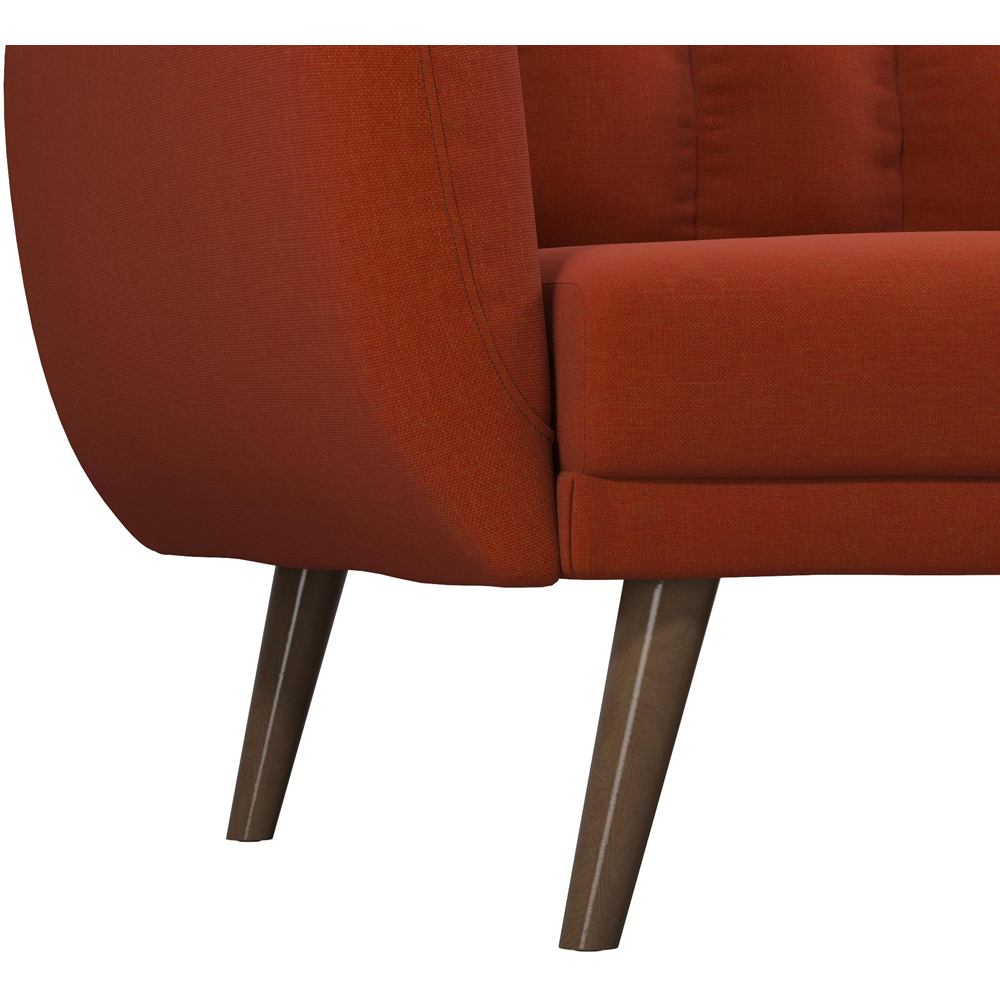 Novogratz Brittany 3 Seater Orange Linen Sofa Bed with Wooden Legs Image 5