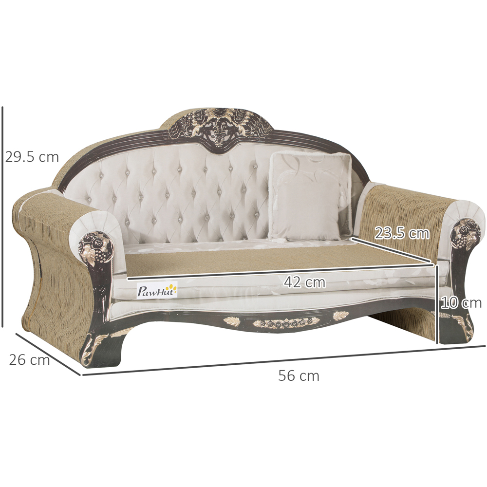 PawHut 2-in-1 Brown Cat Scratching Cardboard Lounge Image 9