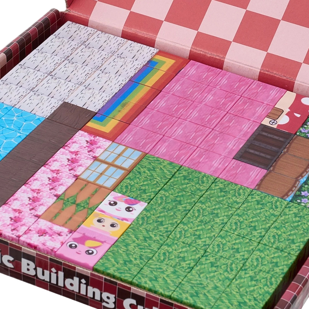 H&O Direct 100 Piece Unicorn Theme Magnetic Pixel Cube Building Blocks Set Image 5