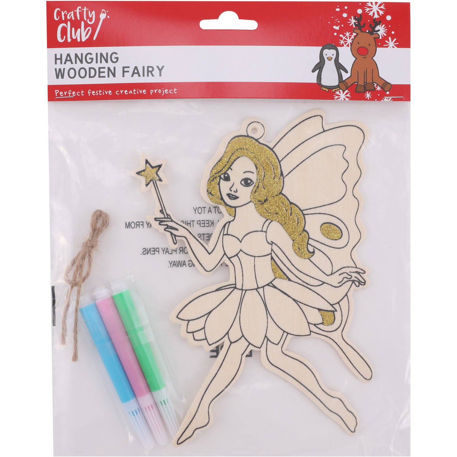 Crafty Club Colour Your Own Hanging Wooden Decoration Image 1