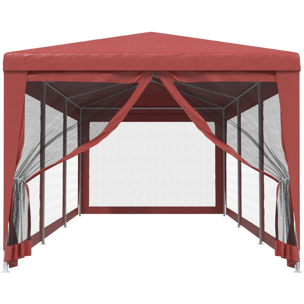 vidaXL 3 x 9m Red Foldable Party Tent with 8 Mesh Sidewalls Image 3