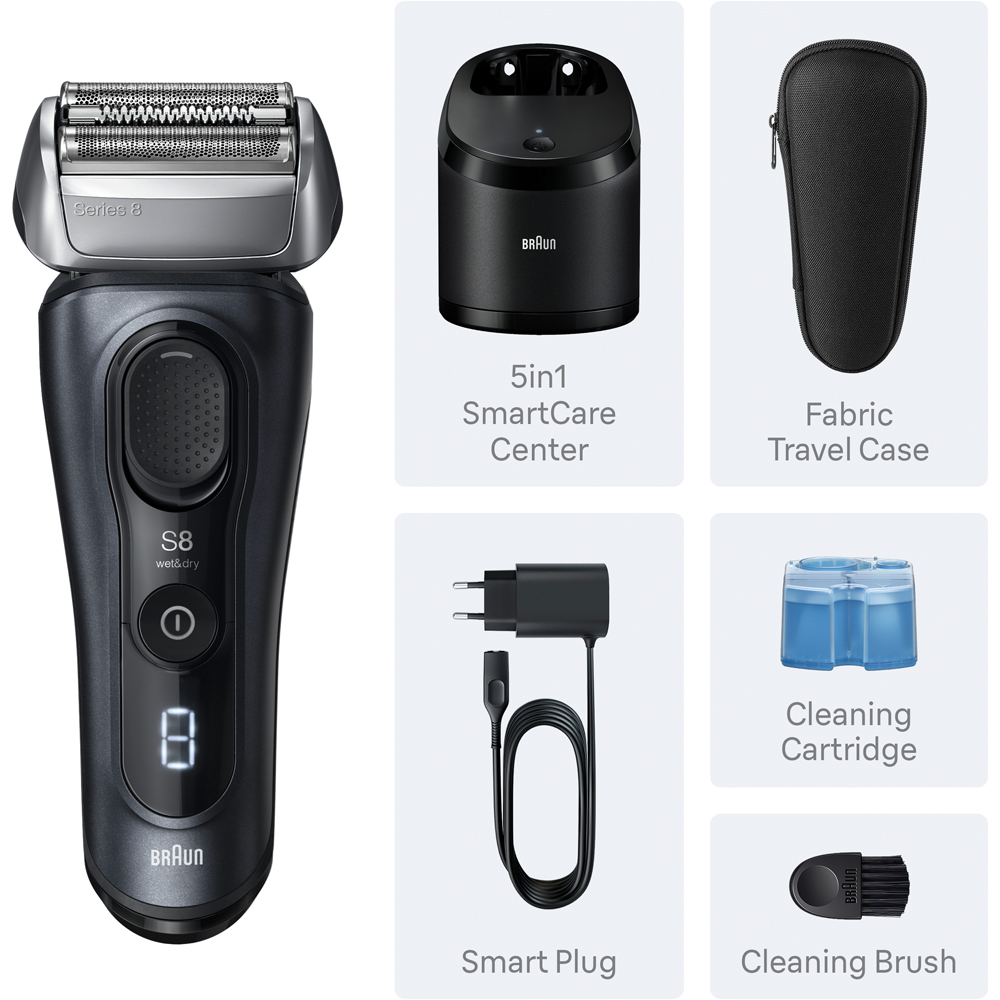 Braun Series 8 8663CC Grey 4 Plus 1 Electric Shaver Image 3