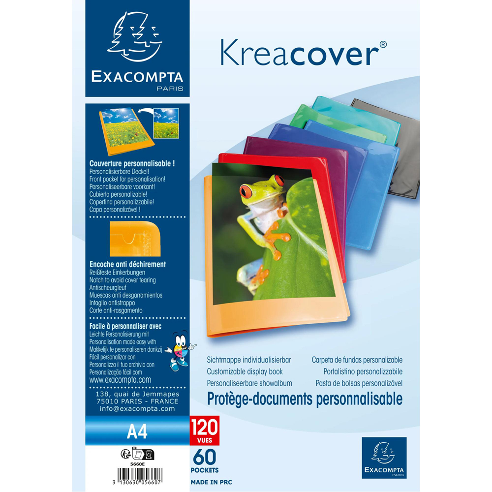 Exacompta KreaCover A4 Assorted Colour 60 Pocket Display Book 8 Pack Image 7