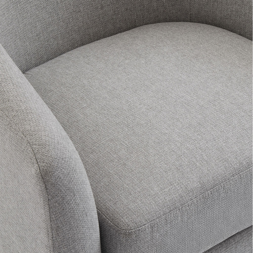 Living and Home Light Grey PU Leather Retro Swivel Armchair Image 3