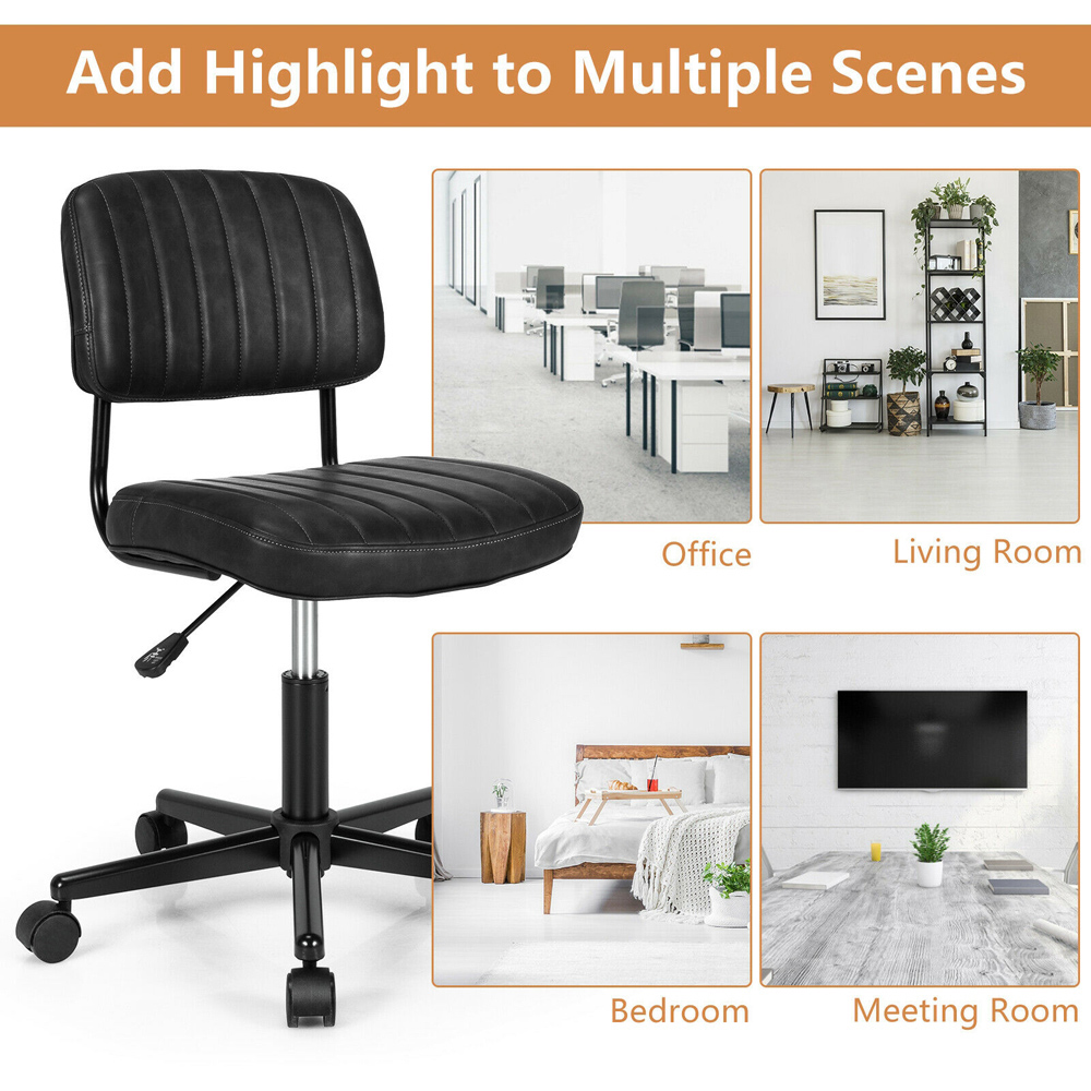Costway Black PU Leather Office Chair Image 7