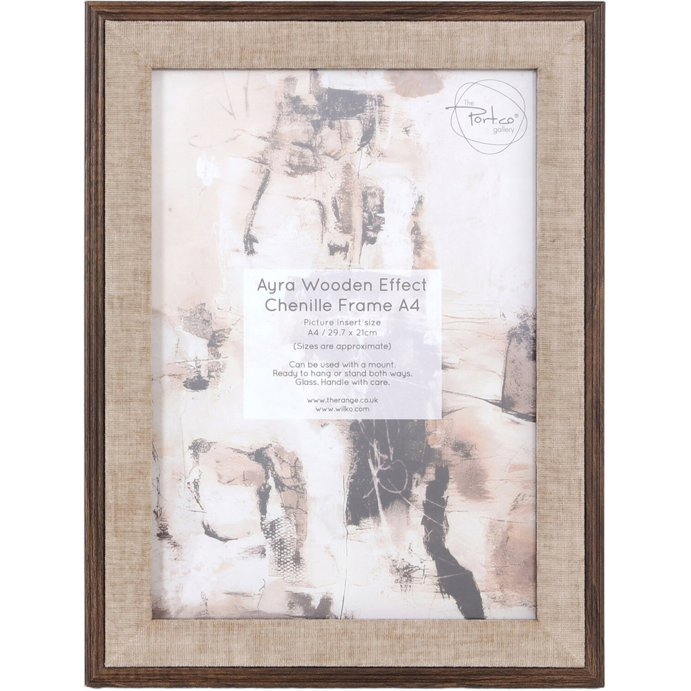 Ayra Wooden Effect Chenille Photo Frame A4 Image 3