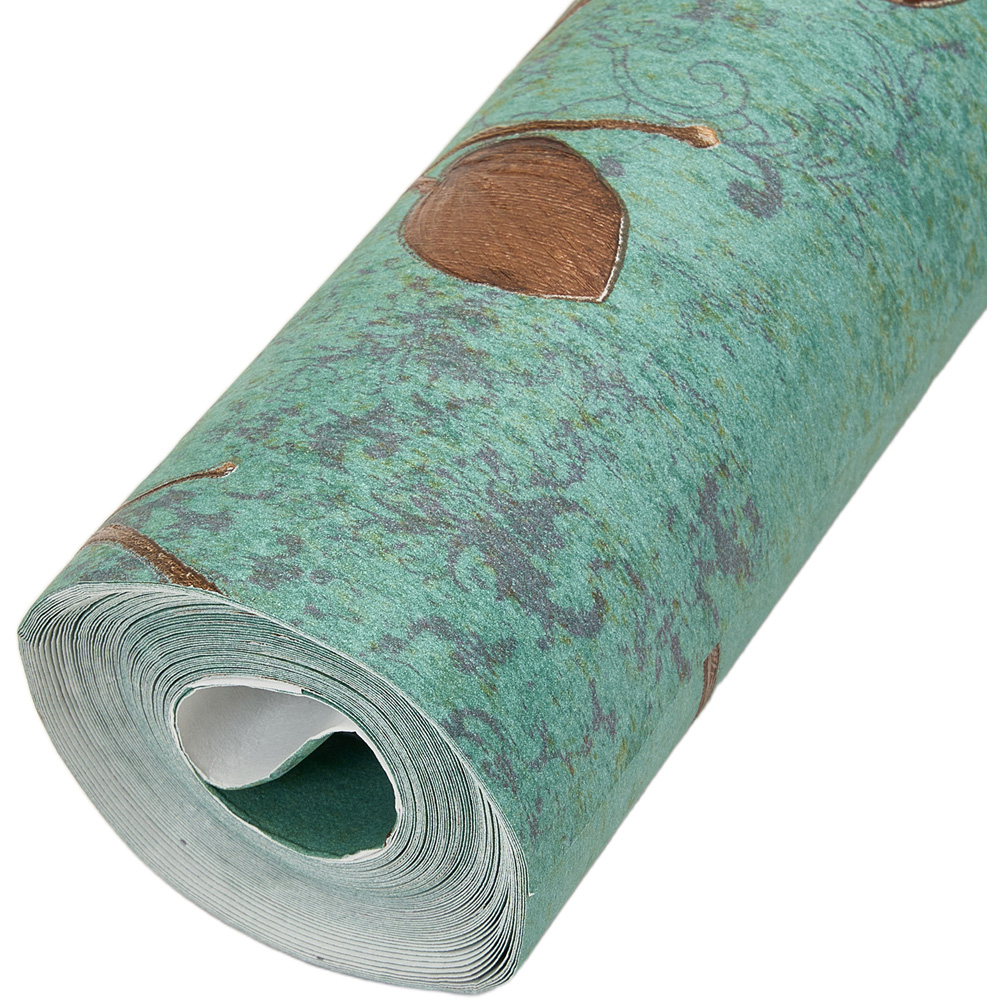 Living and Home Green 3D Embossed Non-Pasted Rectangle Wallpaper Roll 950 x 53cm Image 4