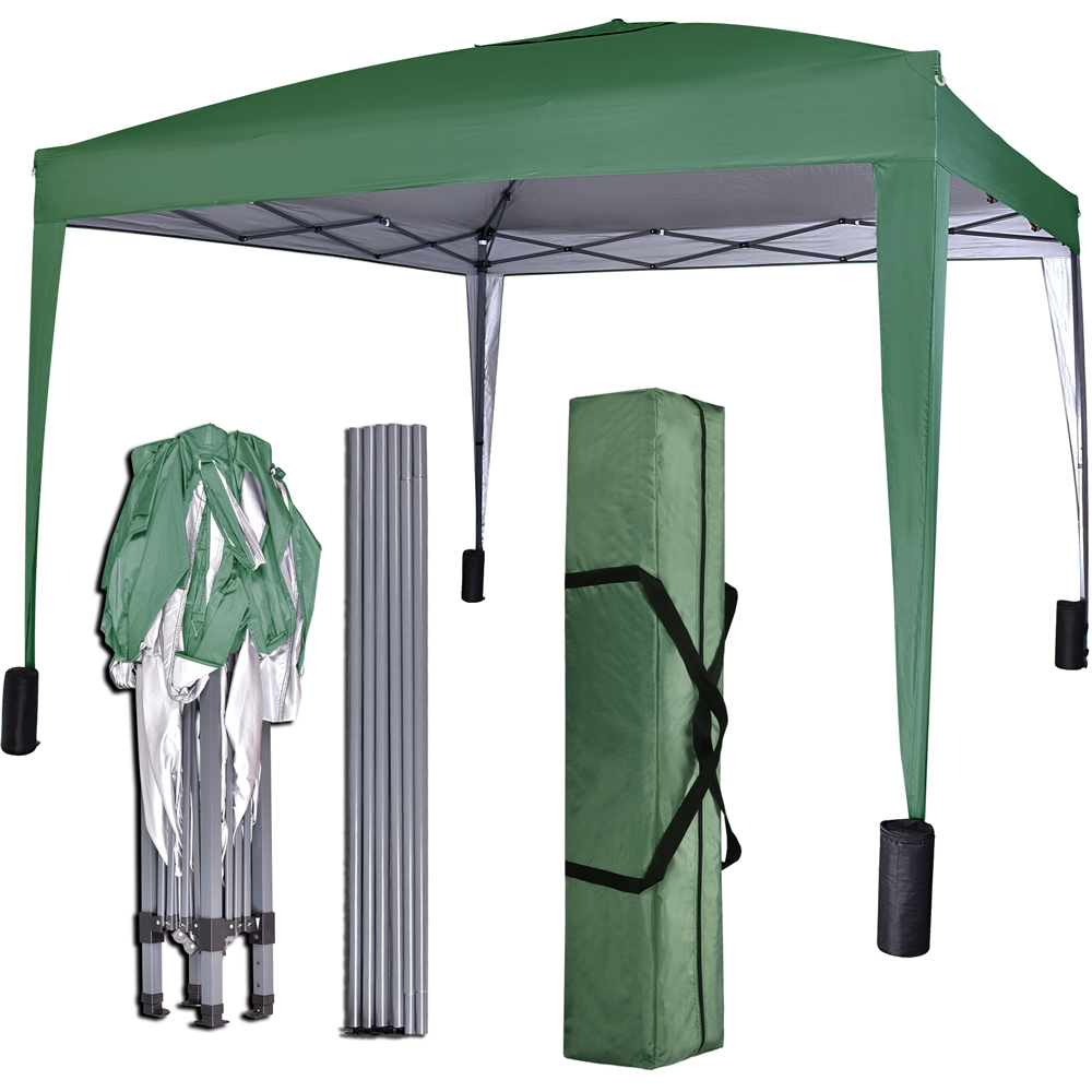 Green Pop Up Outdoor Canopy Tent with Removable Sidewalls 3 x 3m Image 3
