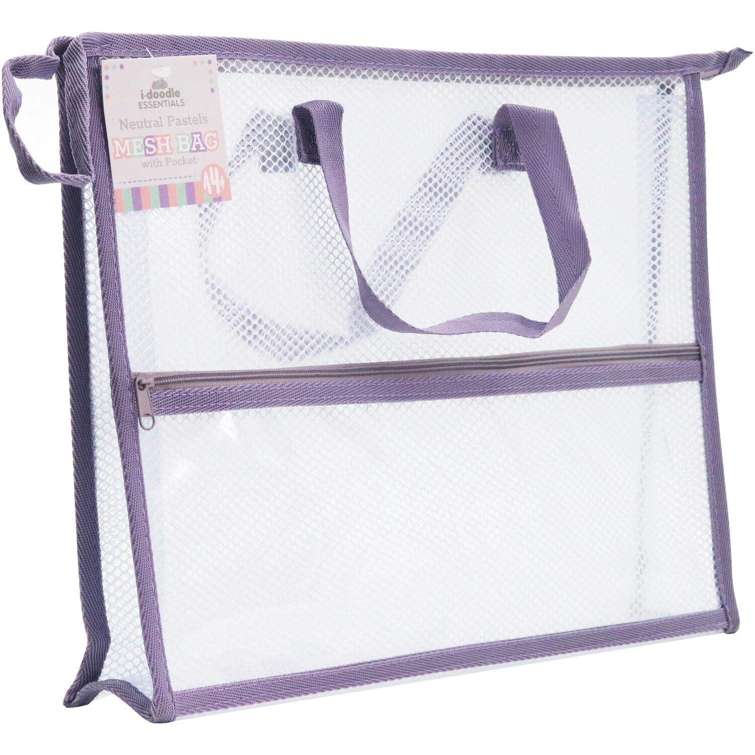 A4 Neutral Pastels Mesh Bag with Pocket Image 1